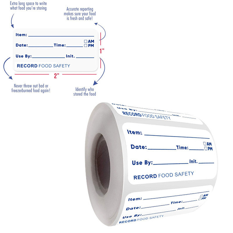 Food Storage Labels - 500 sztuk/rolka Naklejki kuchenne Samoprzylepne Zdejmowalne