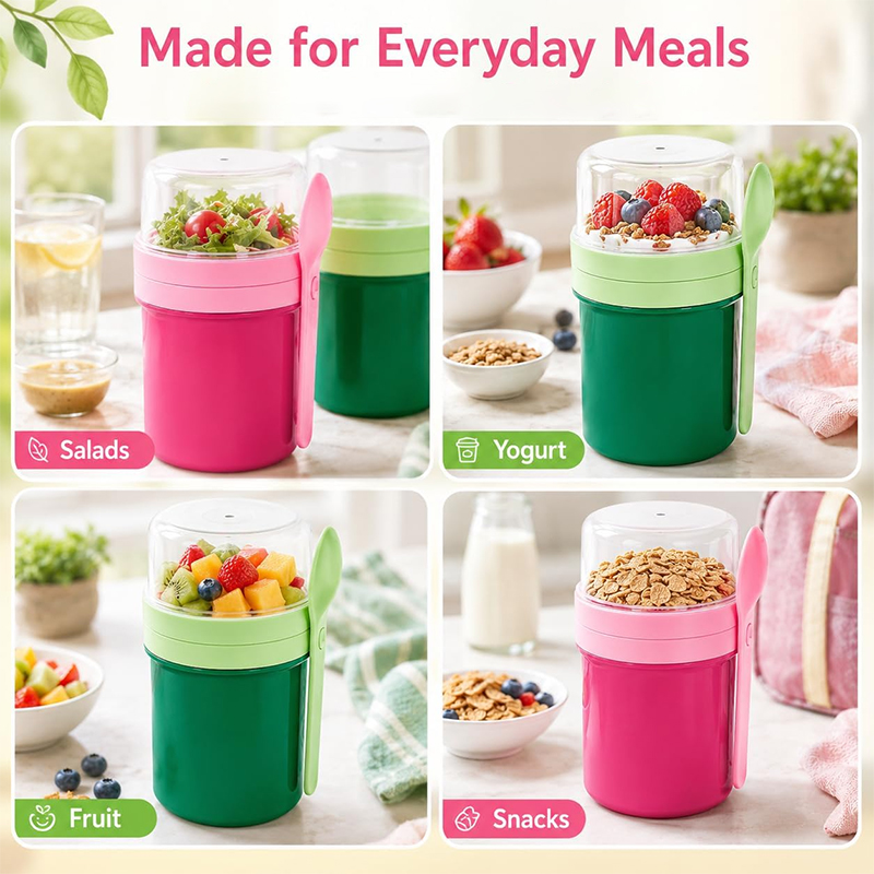 Przenośny, dwuwarstwowy kubek  – Food Storage Meals recenzja i cena